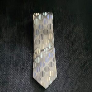 Gray and Blue Abstract Pattern Tie